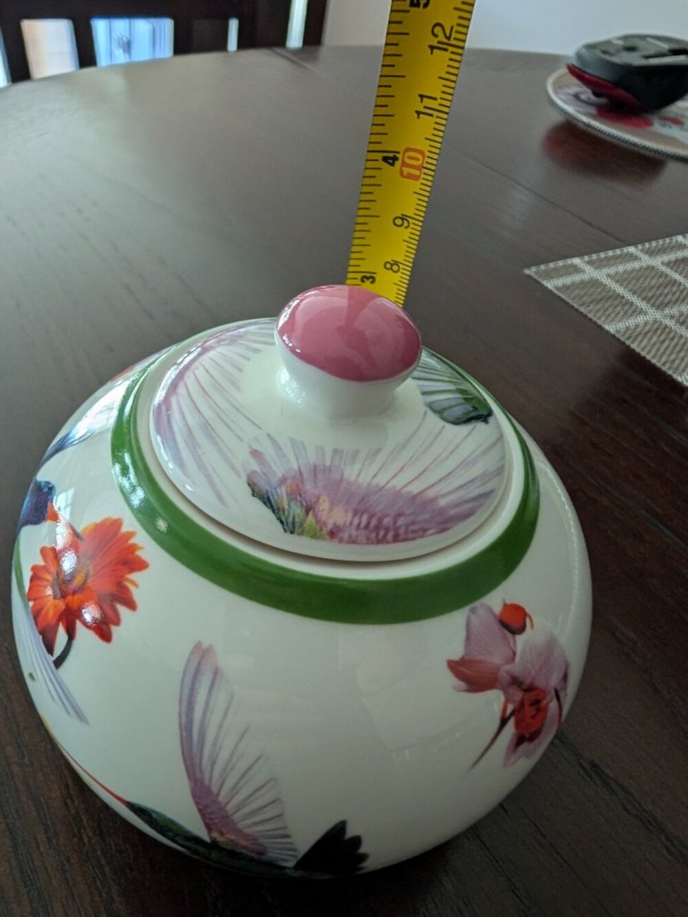 PAUL CARDEW Hummingbirds Flowers Sugar Trinket Bowel Dated 2007 Art Decor - Picture 9 of 10